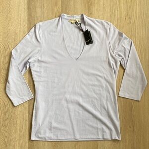 NWT Repeat Light Purple Long Sleeve V-Neck Top